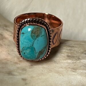 Turquoise and Copper Women's Ring
